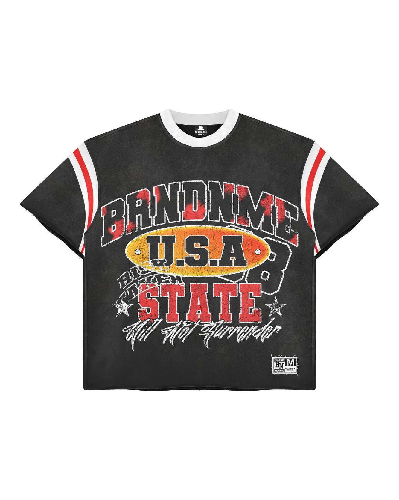 Big & Tall Striped Graphic Streetwear T-Shirt for big men