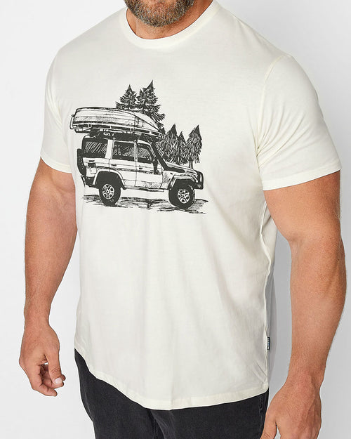 Big & Tall White Graphic T-Shirt for big men view 2