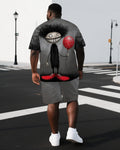 Big & Tall Graphic T-Shirt Shorts Set for big men view 1