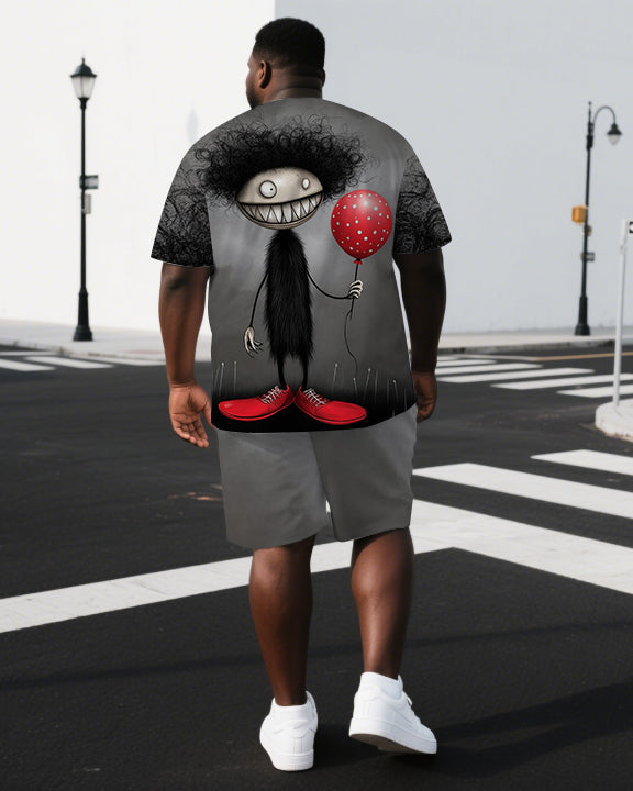 Big & Tall Graphic T-Shirt Shorts Set for big men view 1