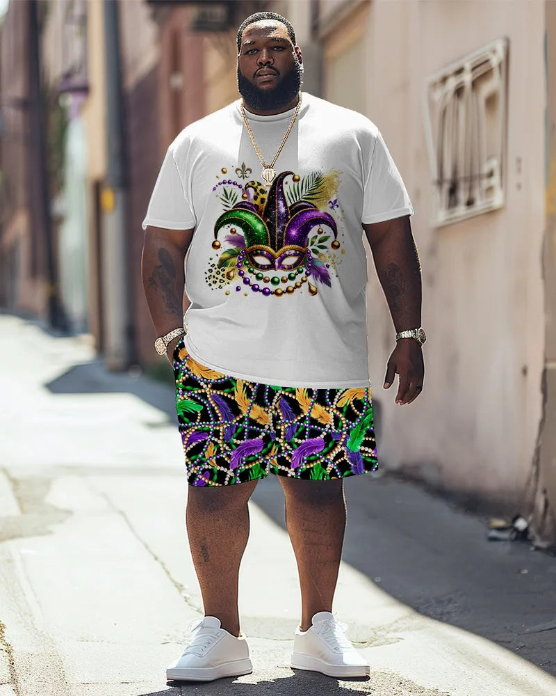 Big & Tall Graphic T-Shirt Shorts Set for big men view 1