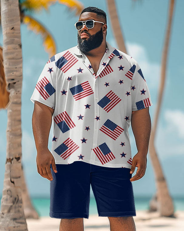 Big & Tall Graphic T-Shirt Shorts Set for big men view 2