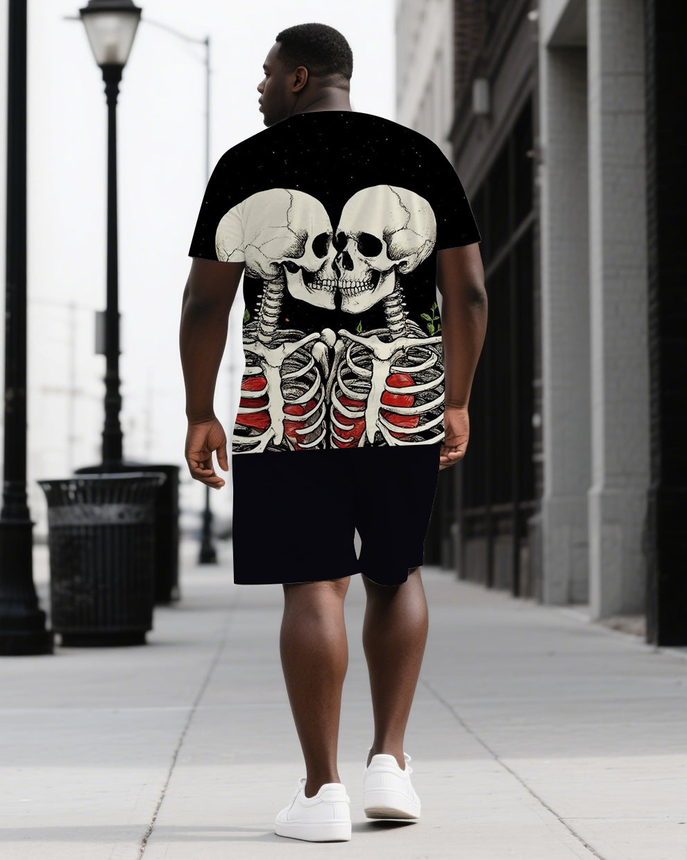Big & Tall Graphic Skull Two-piece Set for big men view 1
