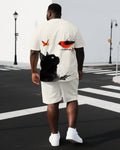 Big & Tall Graphic T-Shirt Shorts Set for big men view 1