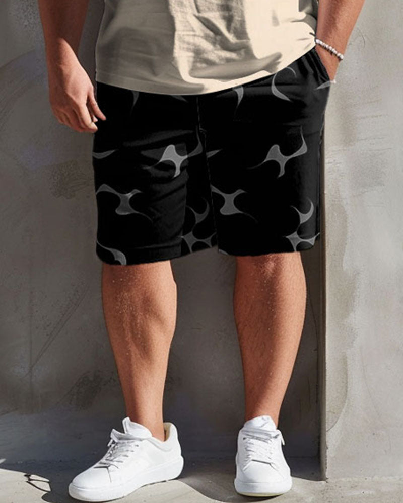 Big & Tall Graphic T-Shirt Shorts Set for big men view 4