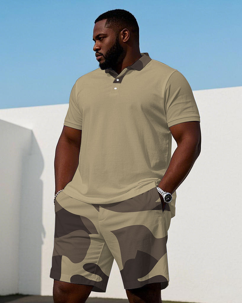 Big & Tall Khaki Geometric Jeans for big men view 1