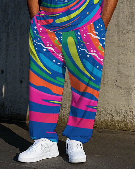 Big & Tall Streetwear T-Shirt Pants Set for big men view 3
