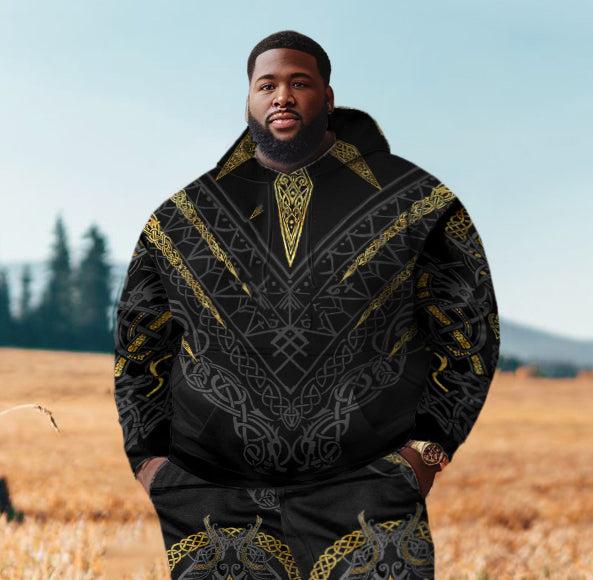 Big & Tall Streetwear Hoodie Sweatpants Set for big men view 2