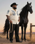 Big & Tall Western Floral T-Shirt Pants Set for big men view 1