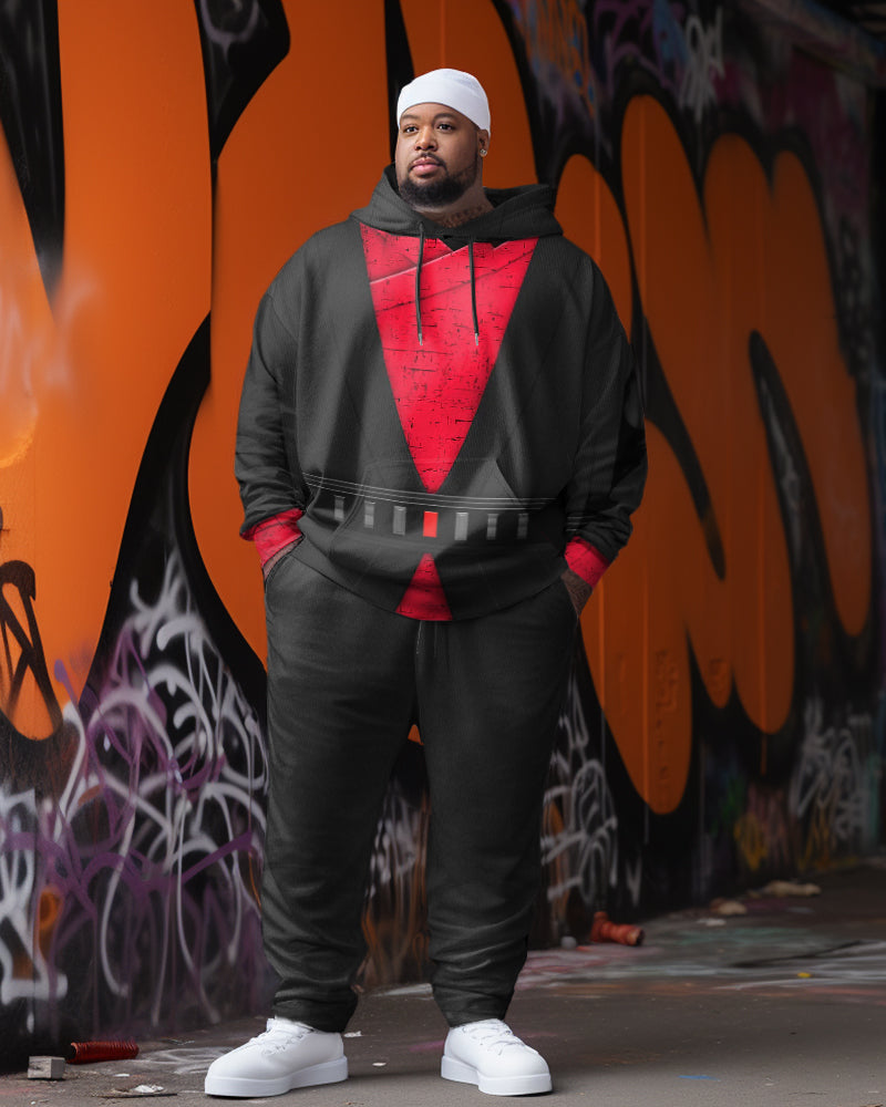 Big & Tall Colorblock Hoodie Sweatpants Set for big men view 1