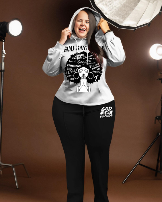 Big & Tall Hoodie Sweatpants Set for big men view 1