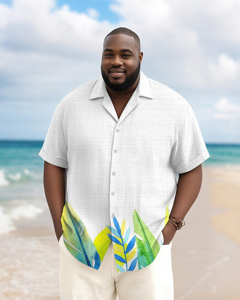 Big & Tall Hawaiian Graphic Short Sleeve Shirt for big men view 3
