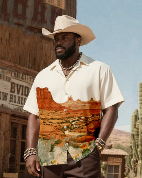 Big & Tall Western T-Shirt Pants Set for big men view 2
