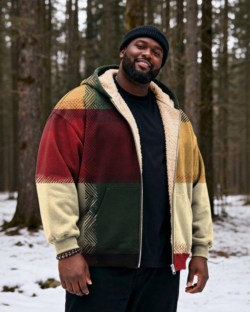 Big & Tall Patchwork Vintage Hoodie for big men view 2