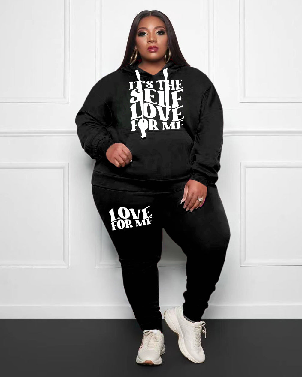 Big & Tall Graphic Hoodie Sweatpants Set for big men view 1
