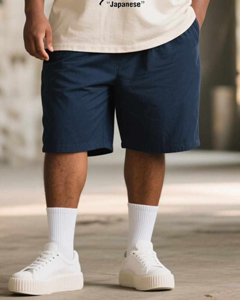 Big & Tall Vintage T-Shirt Shorts Set for big men view 3