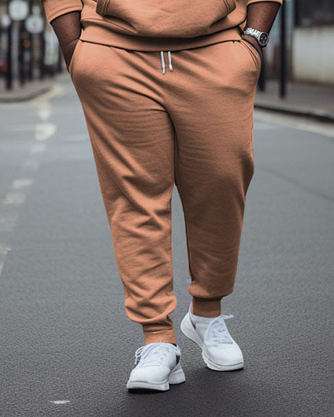 Big & Tall Patchwork Hoodie Sweatpants Set for big men view 3