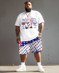 Big & Tall Graphic T-Shirt Shorts Set for big men view 2
