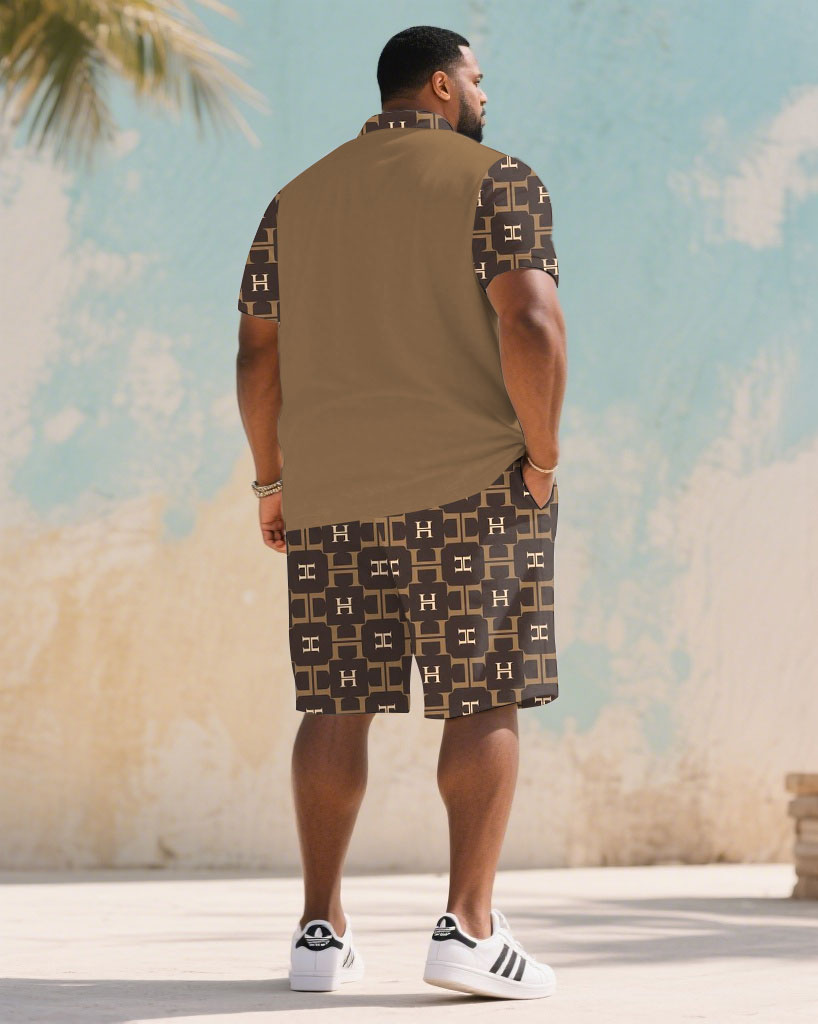 Big & Tall Khaki Hawaiian Colorblock Jeans for big men view 4