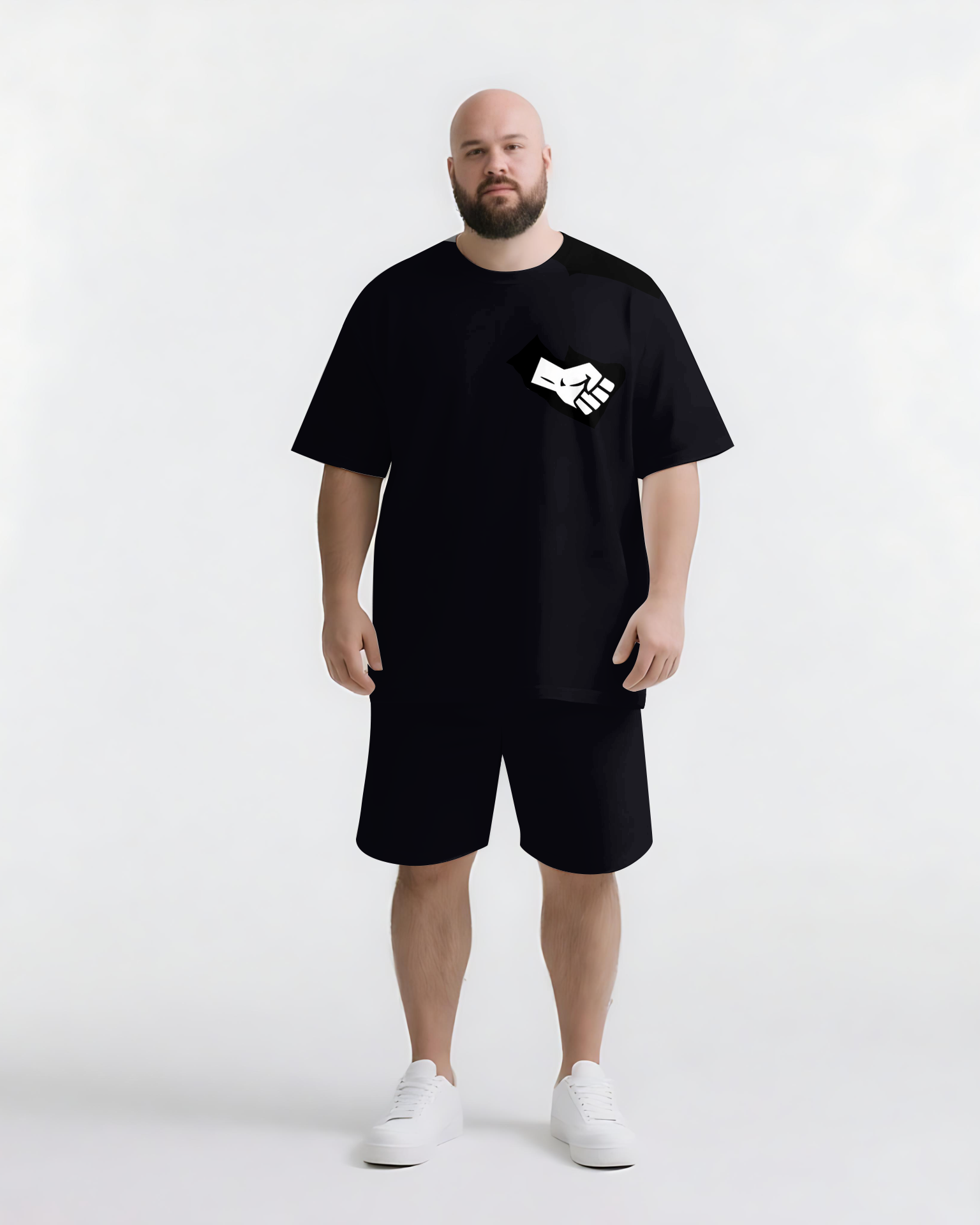 Big & Tall Graphic Streetwear Two-piece Set for big men view 2
