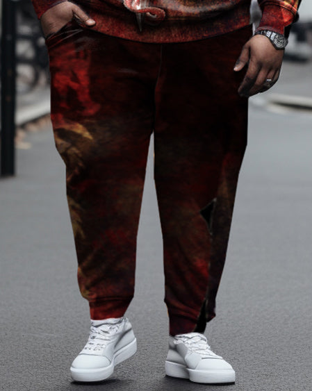 Big & Tall Graphic Hoodie Sweatpants Set for big men view 3
