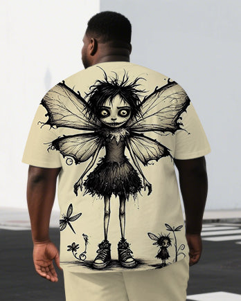 Big & Tall Graphic T-Shirt Shorts Set for big men view 2