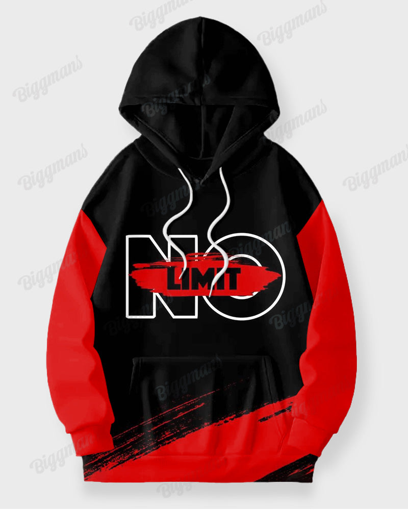 Big & Tall Black Graphic Hoodie Sweatpants Set for big men view 4