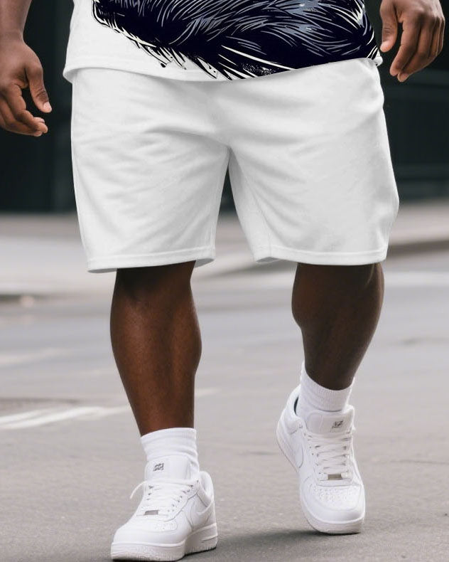Big & Tall Graphic T-Shirt Shorts Set for big men view 3