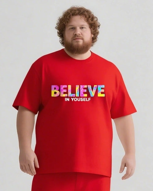 Big & Tall Graphic Streetwear T-Shirt Shorts Set for big men view 8