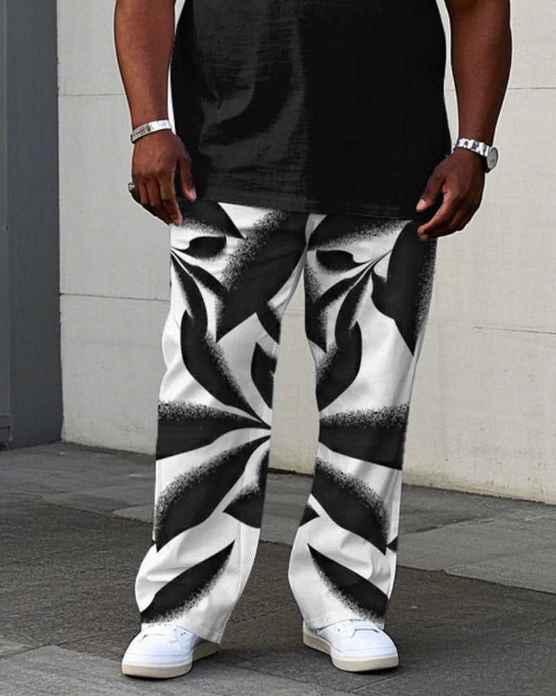 Big & Tall Streetwear T-Shirt Pants Set for big men view 3
