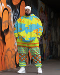Big & Tall Graphic Floral Hoodie Sweatpants Set for big men view 1