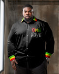 Big & Tall Reggae Long Sleeve Shirt for big men