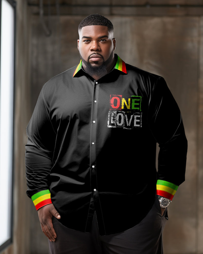 Big & Tall Reggae Long Sleeve Shirt for big men