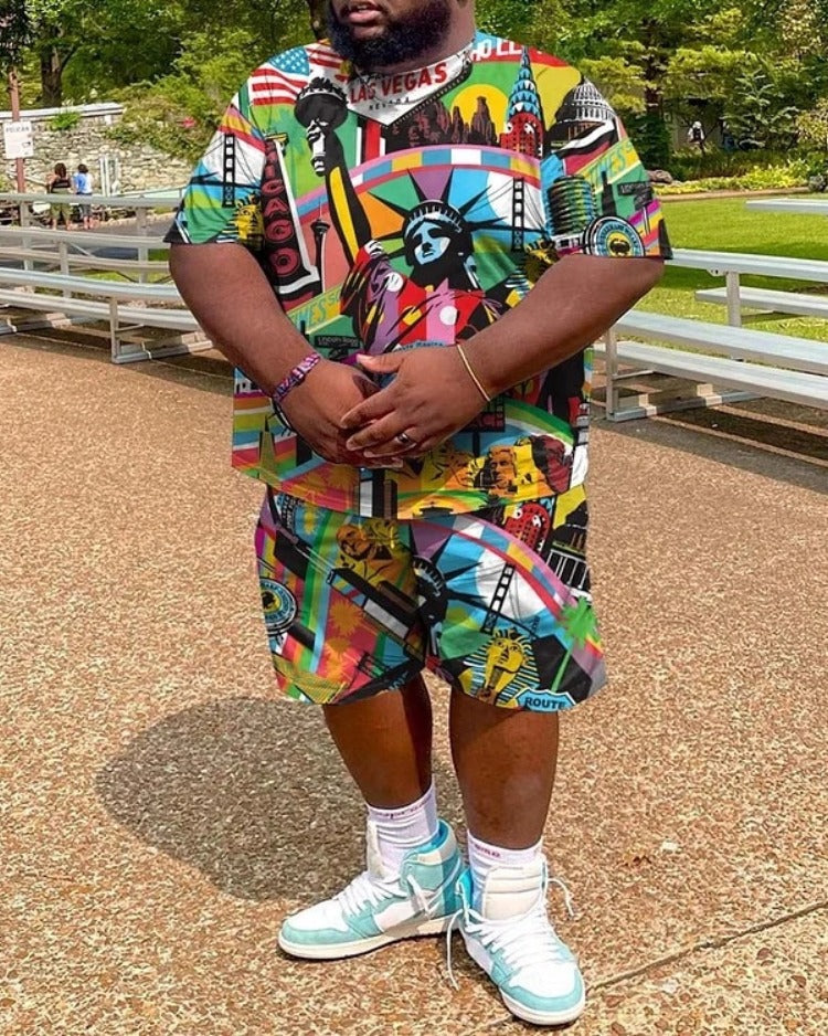 Big & Tall Streetwear Two-piece Set for big men view 1