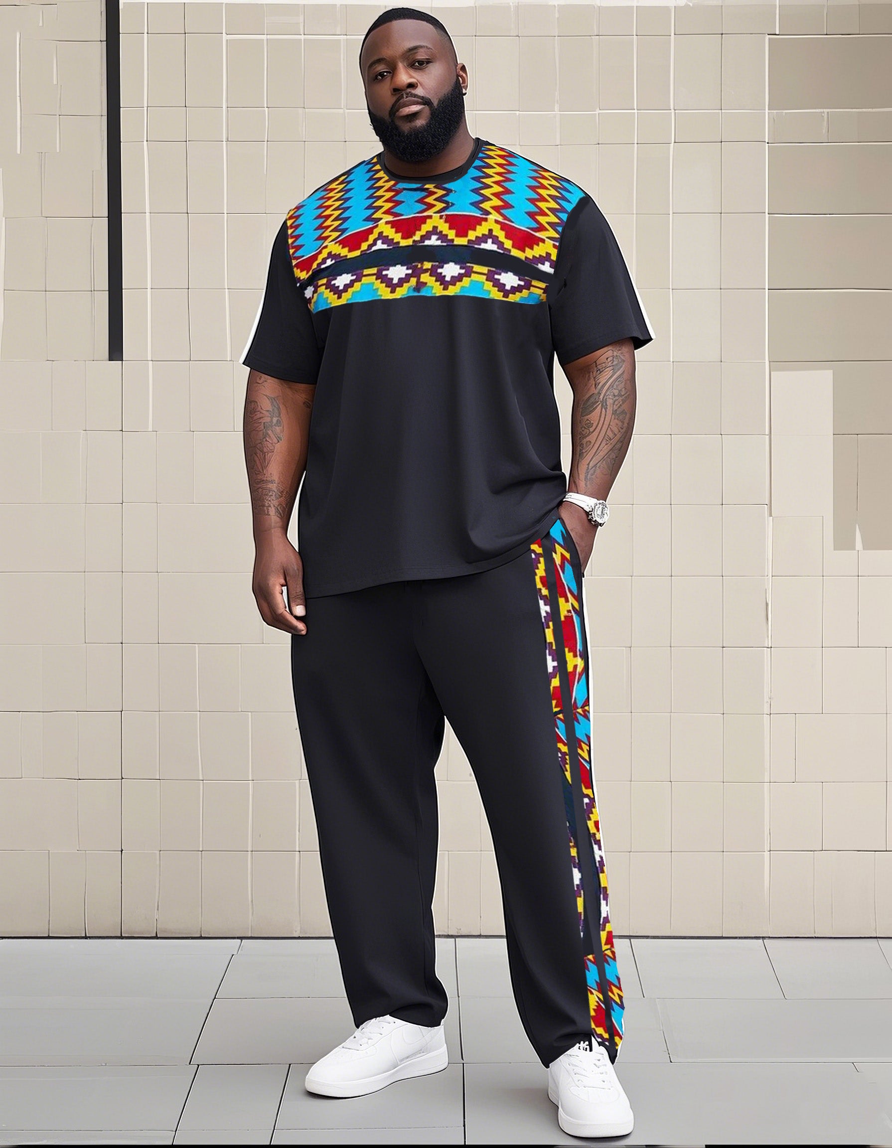 Big & Tall Graphic Two-piece Set for big men view 1