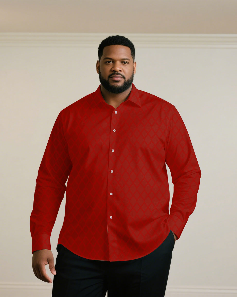 Big & Tall Black Khaki Long Sleeve Shirt for big men view 7