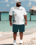 Big & Tall Hawaiian Tropical T-Shirt Shorts Set for big men view 2