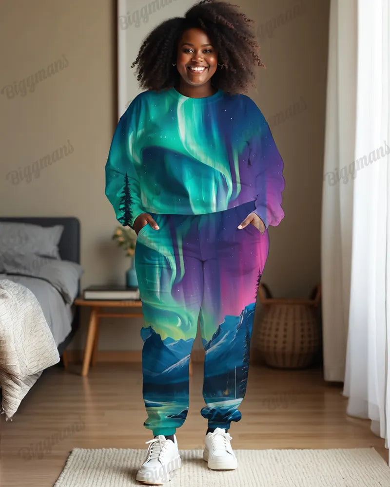 Big & Tall Graphic Hoodie Sweatpants Set for big men view 5