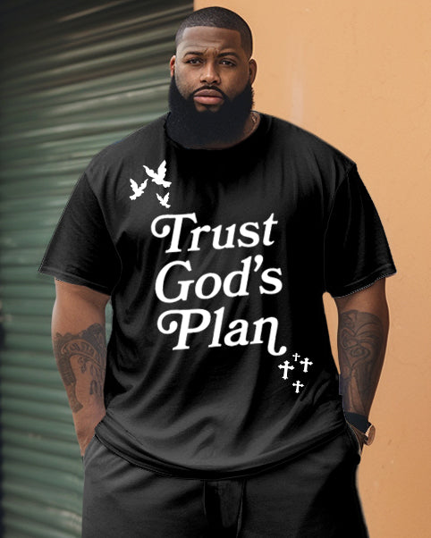Big & Tall Graphic T-Shirt Shorts Set for big men view 2