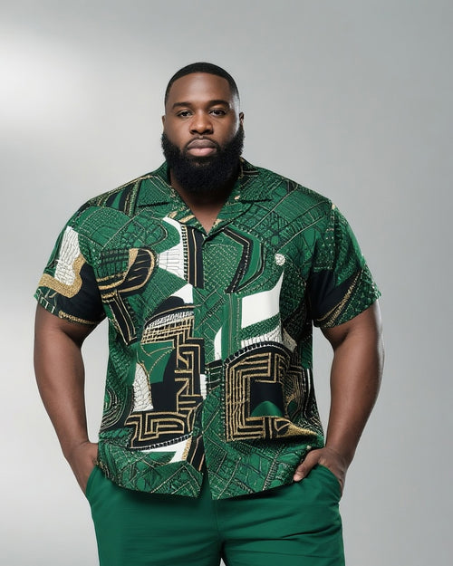 Big & Tall Graphic T-Shirt Shorts Set for big men view 2