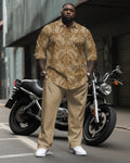 Big & Tall Business Casual Streetwear Two-piece Set for big men view 1