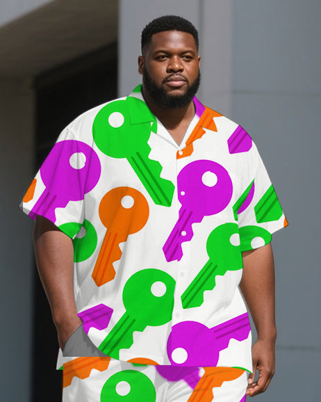 Big & Tall Graffiti Streetwear T-Shirt Pants Set for big men view 2