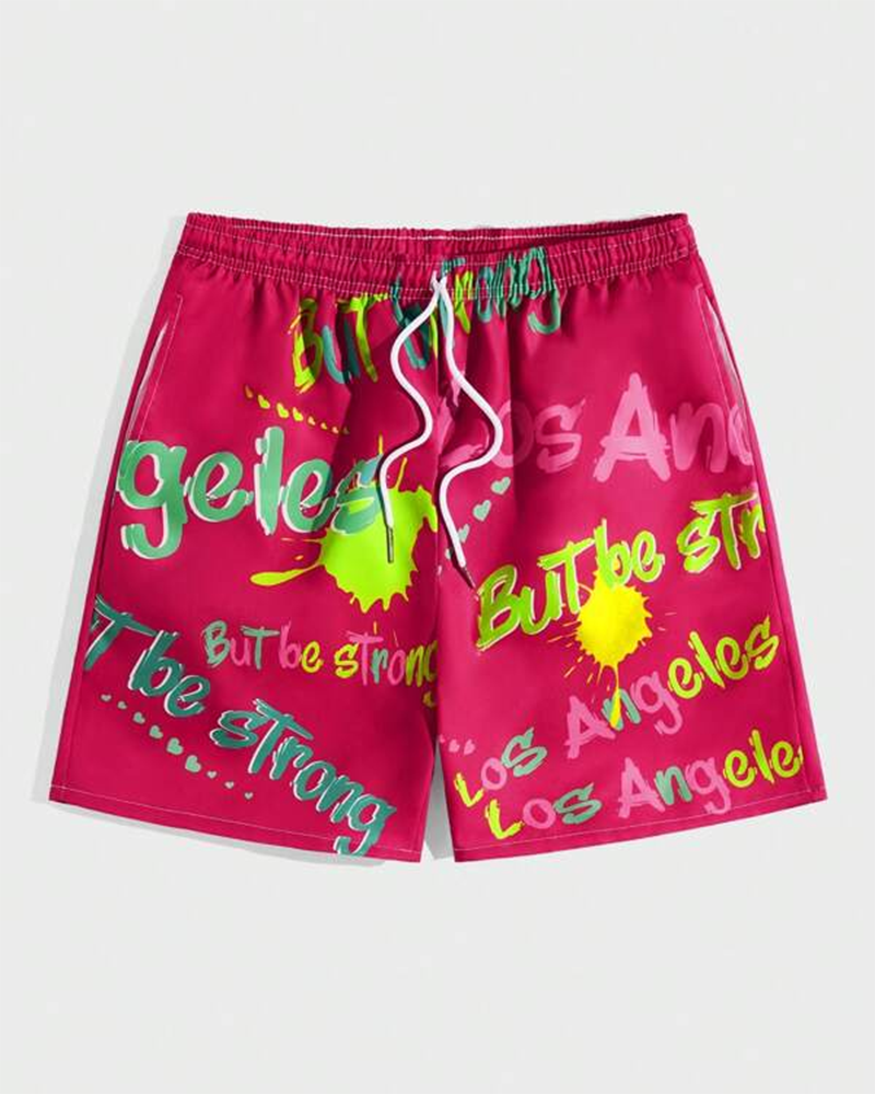 Big & Tall Graphic Streetwear Athletic Shorts for big men