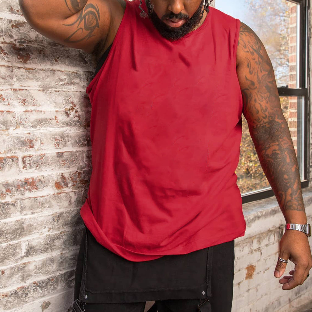 Big & Tall Solid Color Tank Top for big men view 2