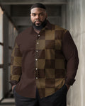 Big & Tall Geometric Long Sleeve Shirt for big men view 1