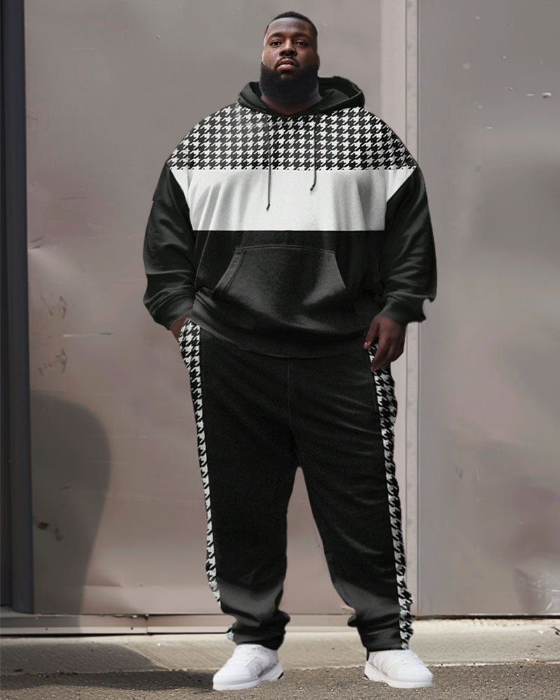 Big & Tall Colorblock Hoodie Sweatpants Set for big men view 1