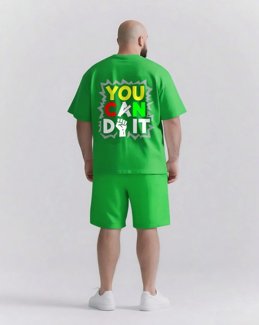 Big & Tall Graphic Streetwear Two-piece Set for big men view 9