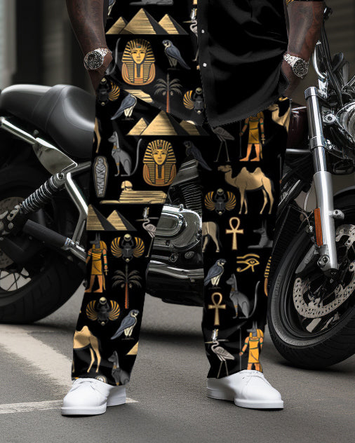 Big & Tall Graphic Patchwork T-Shirt Pants Set for big men view 4