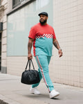 Big & Tall Gradient Streetwear Two-piece Set for big men view 1