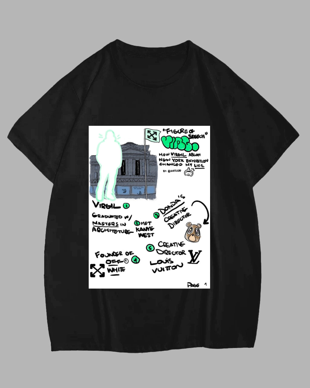 Big & Tall Black Graphic T-Shirt for big men